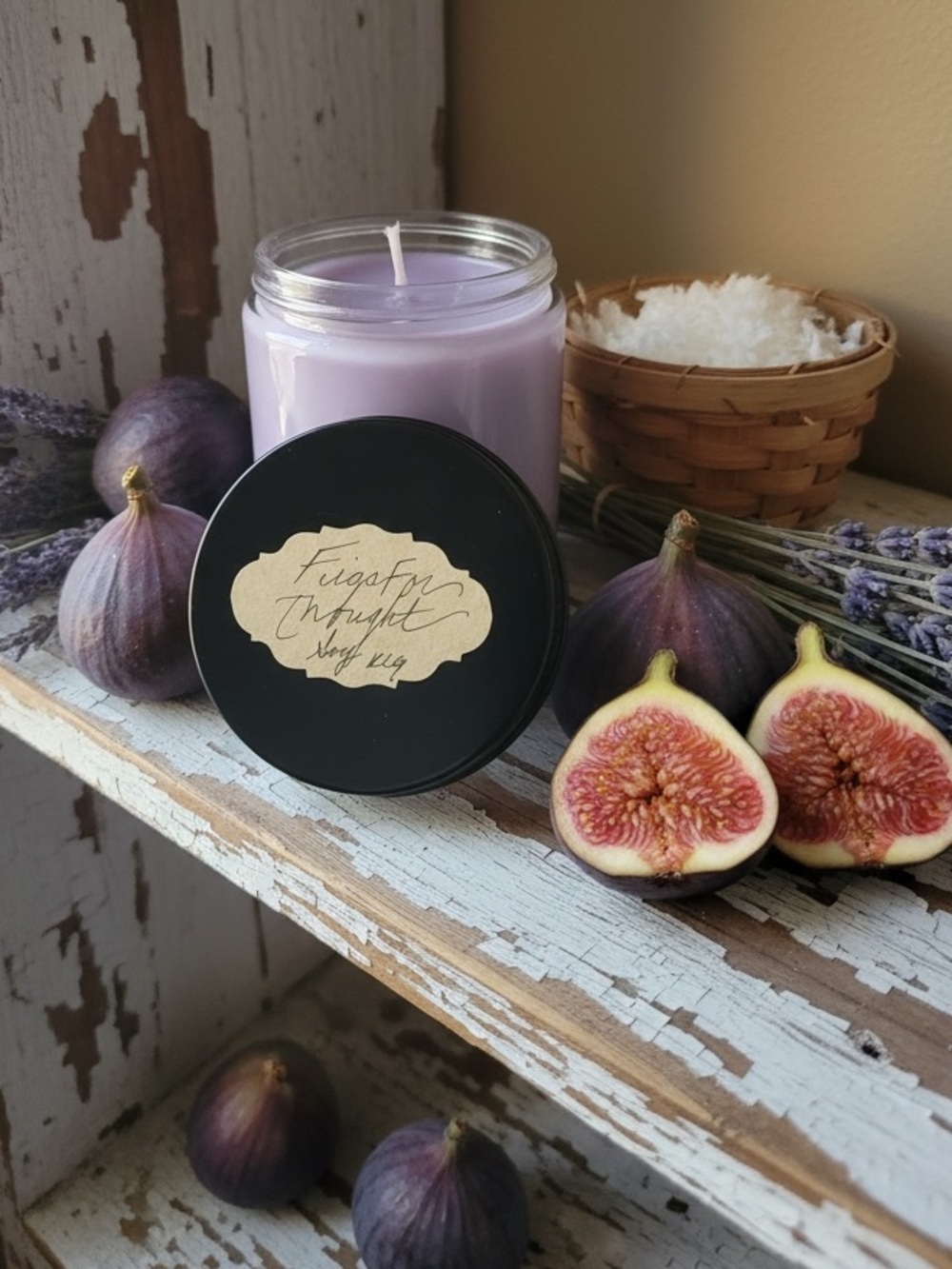 Handmade Handpoured Figs for Thought 8oz Soy Jar Candle 
NWT